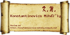 Konstantinovics Mihály névjegykártya