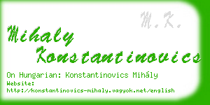 mihaly konstantinovics business card