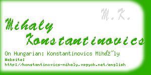 mihaly konstantinovics business card